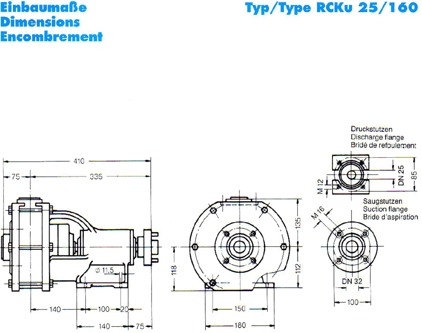 Габаритные размеры Friatec RCKu / RCKuF