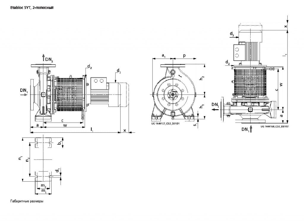 Габаритные размеры Etabloc Etaline SYT1